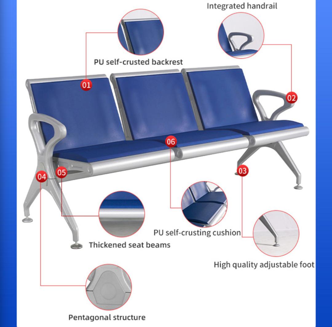 Reception desk, Workstations, Waiting bench, Office desks, Office chairs, Conference seats, Boardroom tables, Filing cabinet,