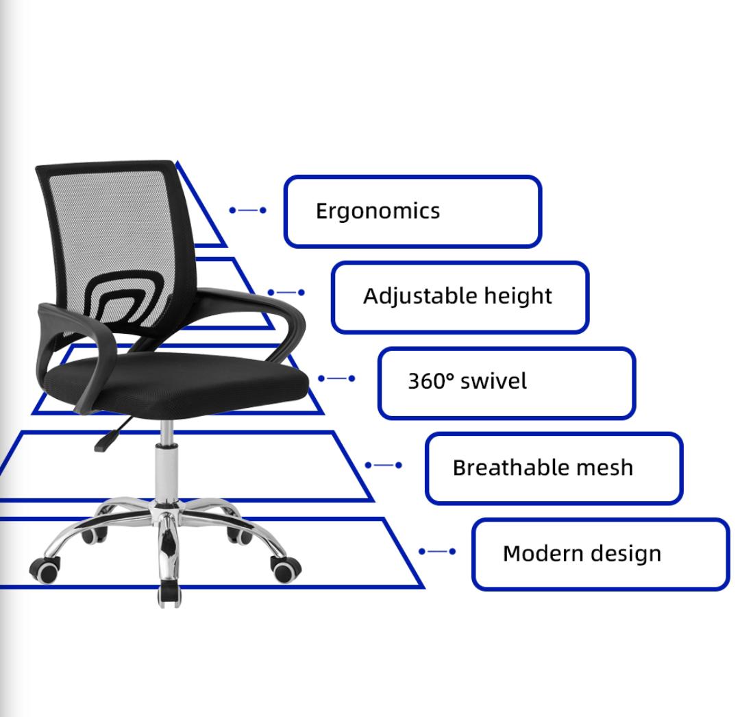 Office chairs, Office desks, Filing cabinet, Fireproof safe, Marble table, Waiting bench, Office sofas, 2-Door wooden credenza, Movable pedestal,