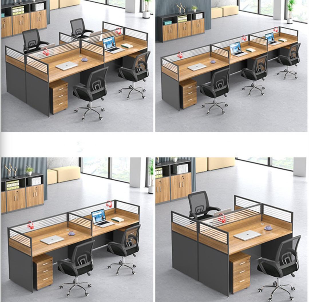 Reception desk, Workstation, Movable pedestal, Coat hanger, Office desk, Office chairs, Dining table,