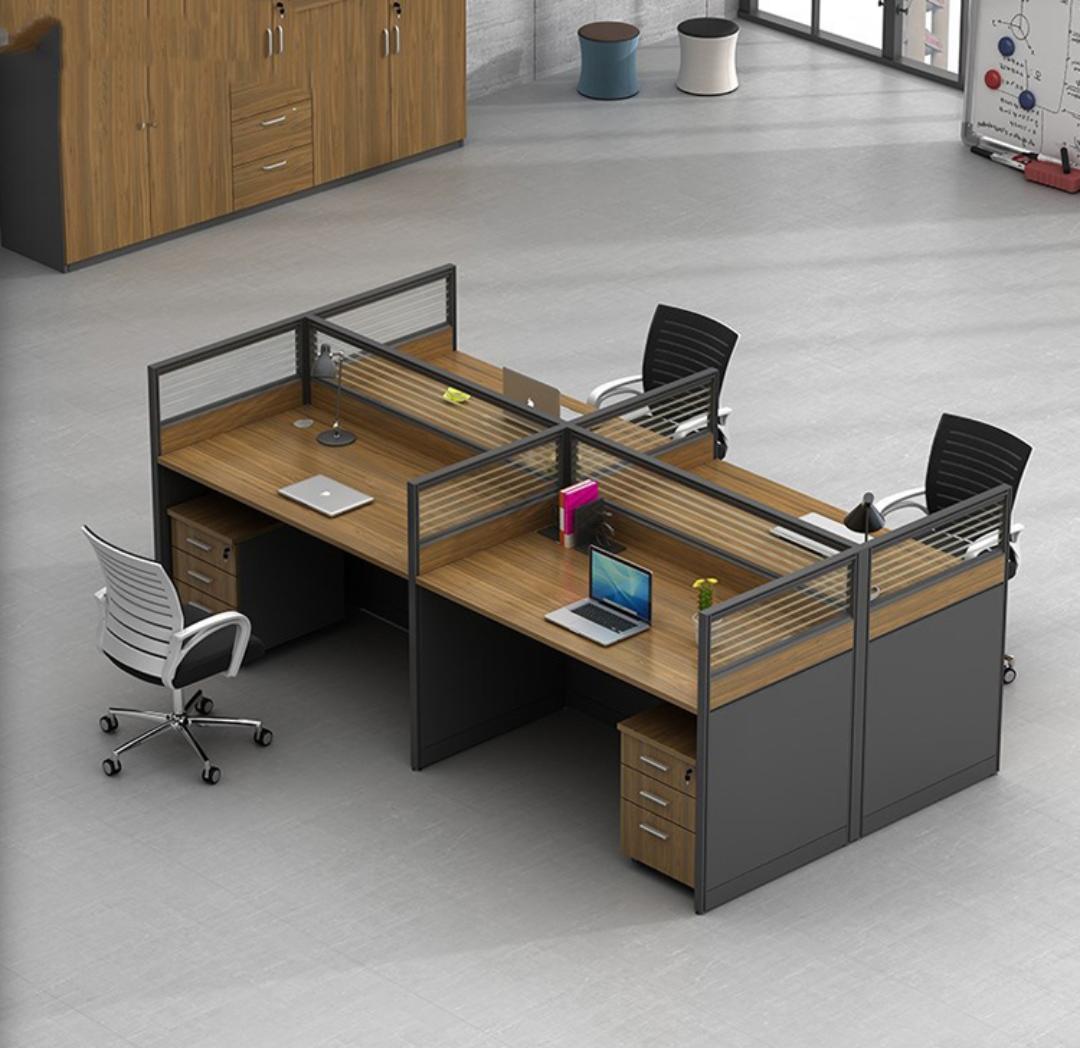 Reception desk, Workstation, Movable pedestal, Coat hanger, Office desk, Office chairs, Dining table,